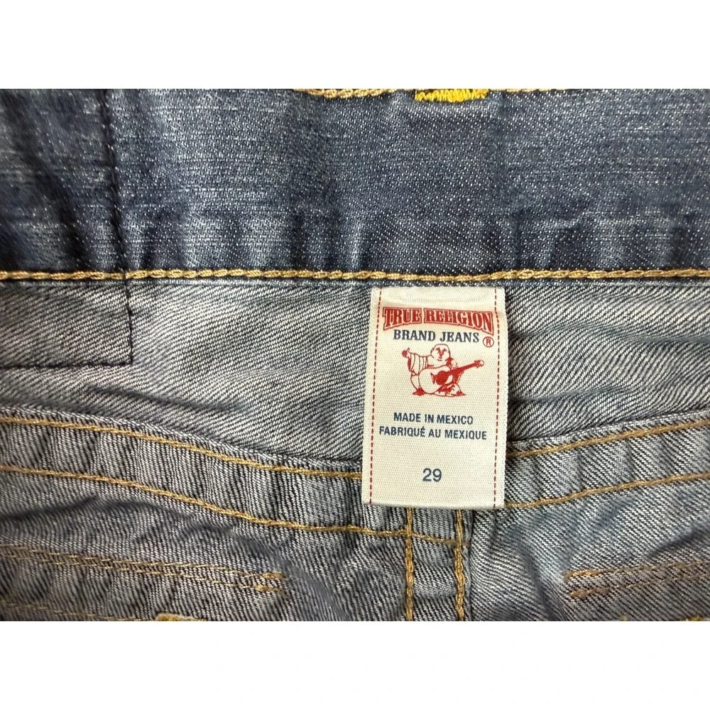 True Religion Ricky Men's Size 30x31 Straight Leg Jeans Blue Flap Pockets 703369